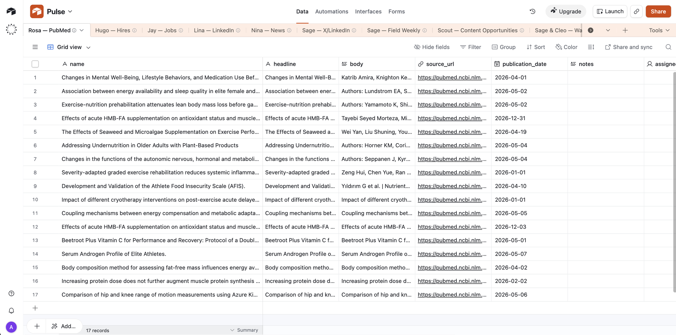 Rosa’s research collection workflow